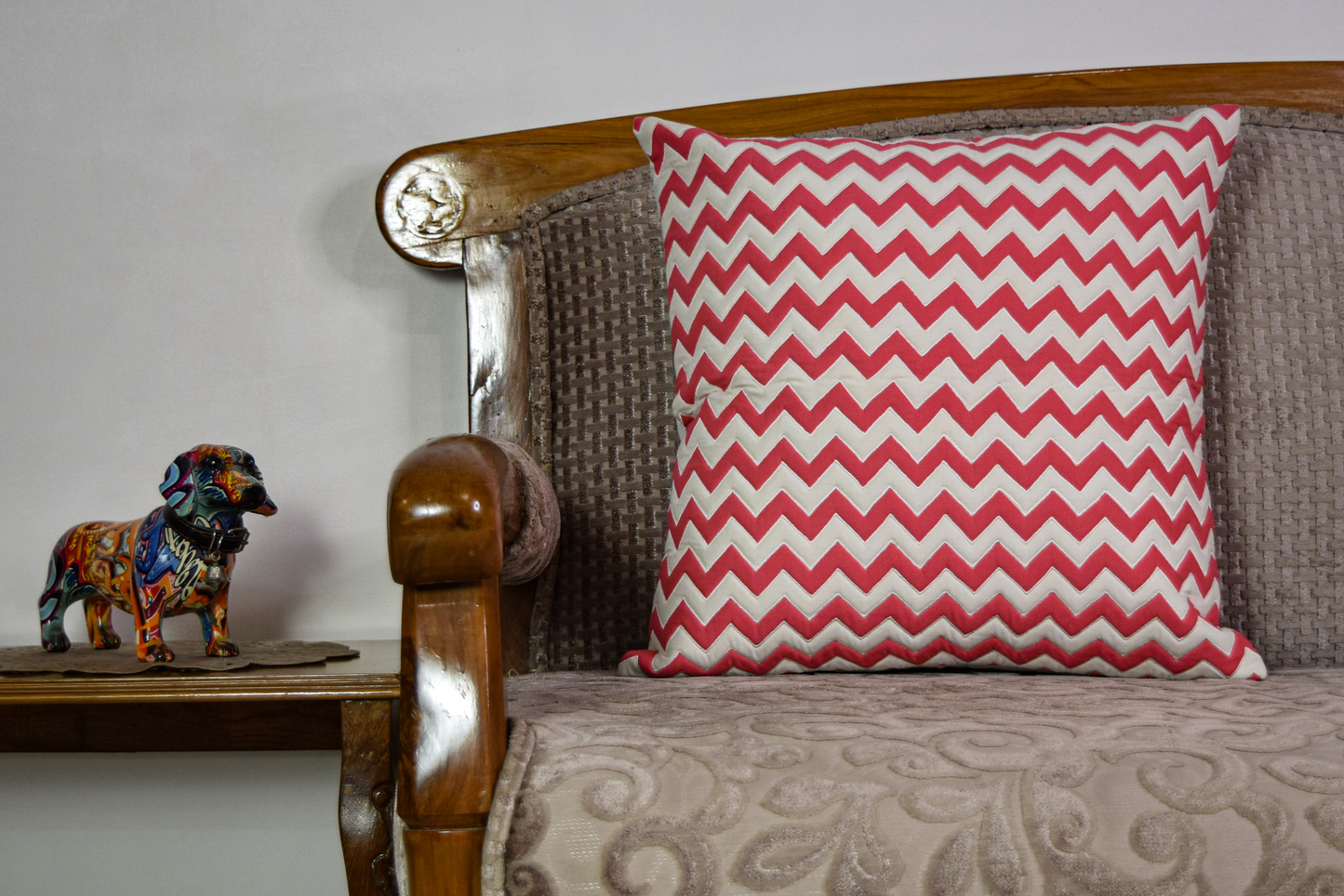 Chevron - Punch Pink & White