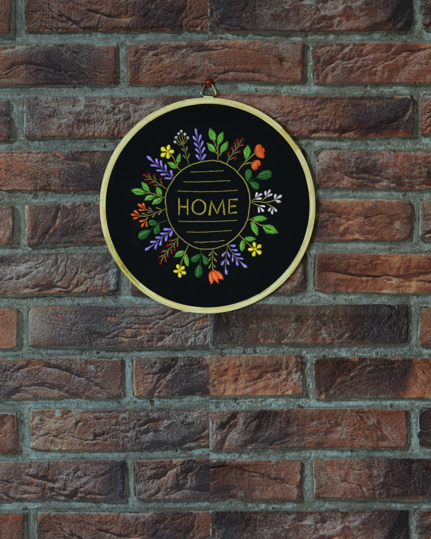HOME" - Embroidered Wall Art