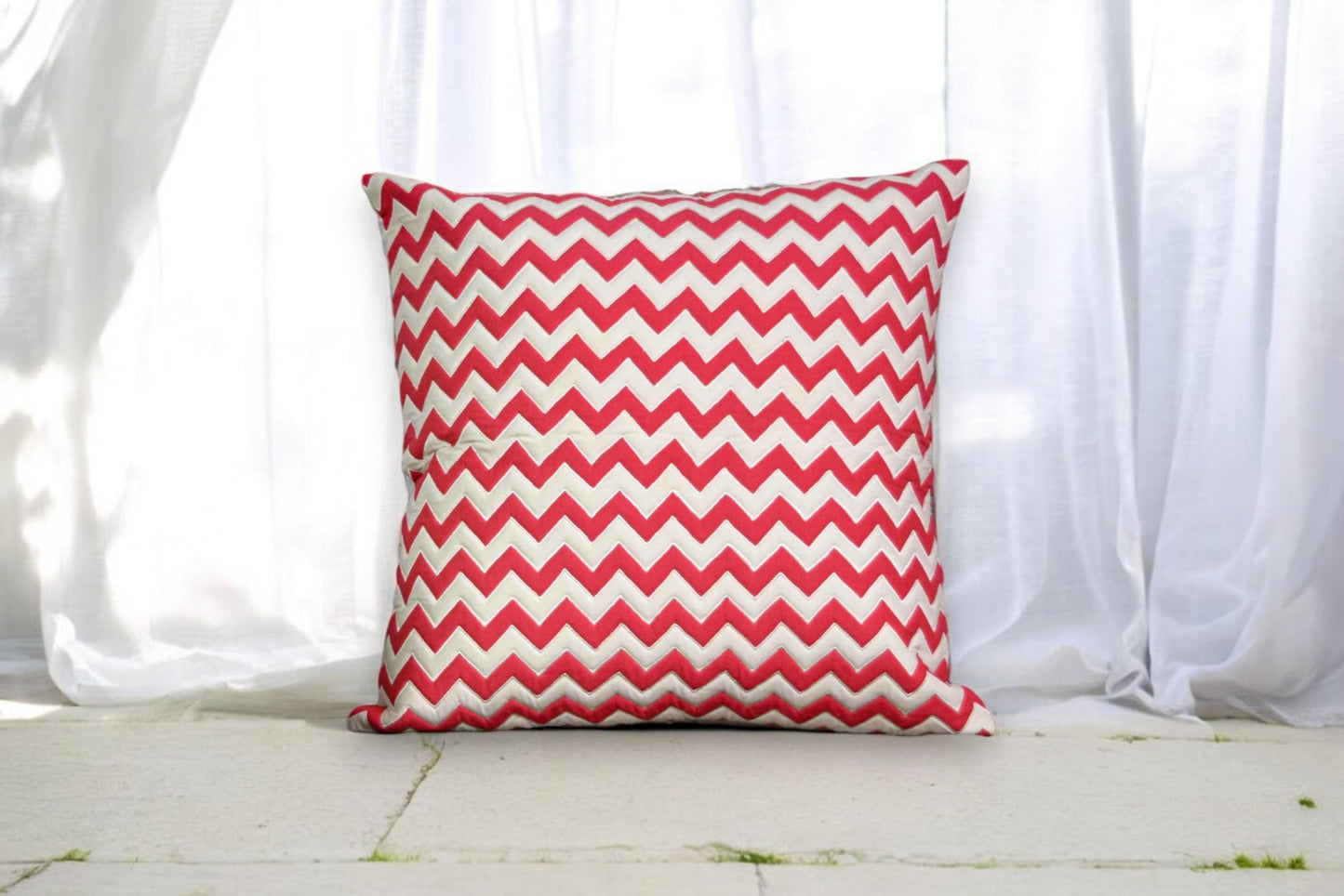 Chevron - Punch Pink & White