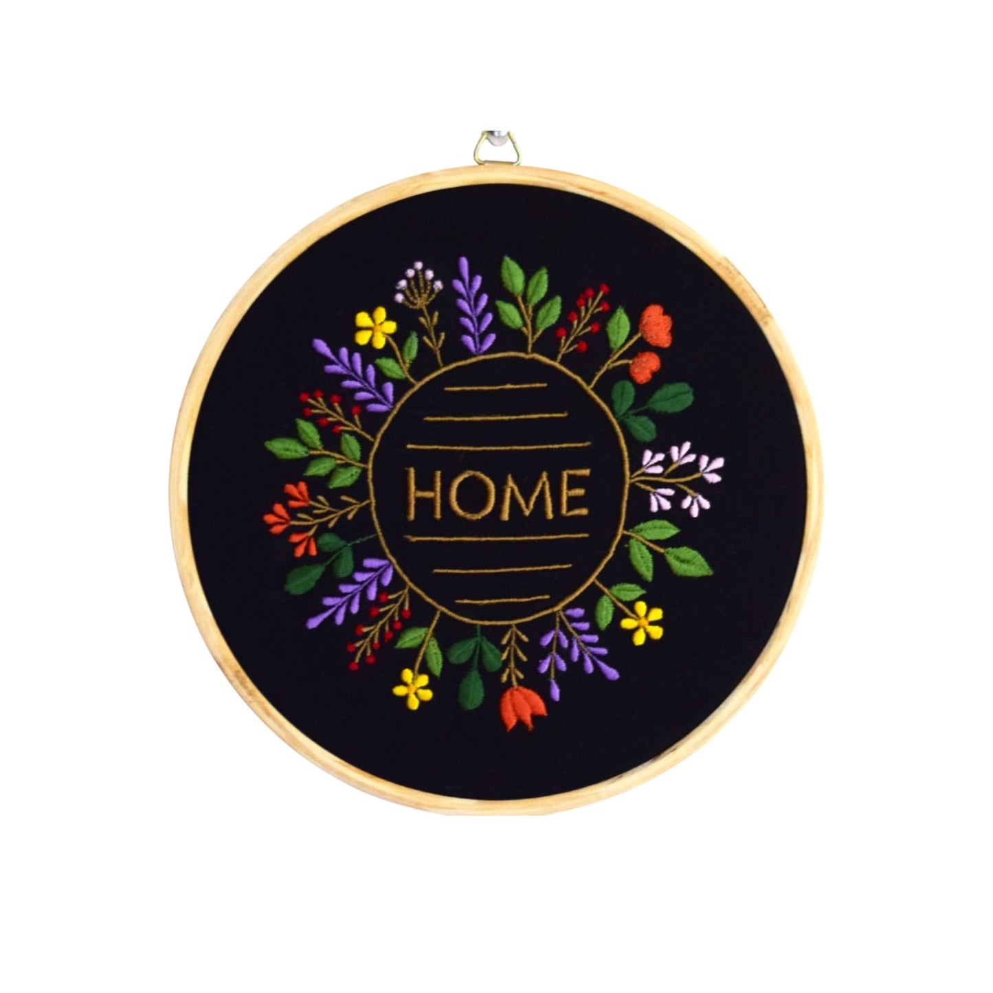 HOME" - Embroidered Wall Art
