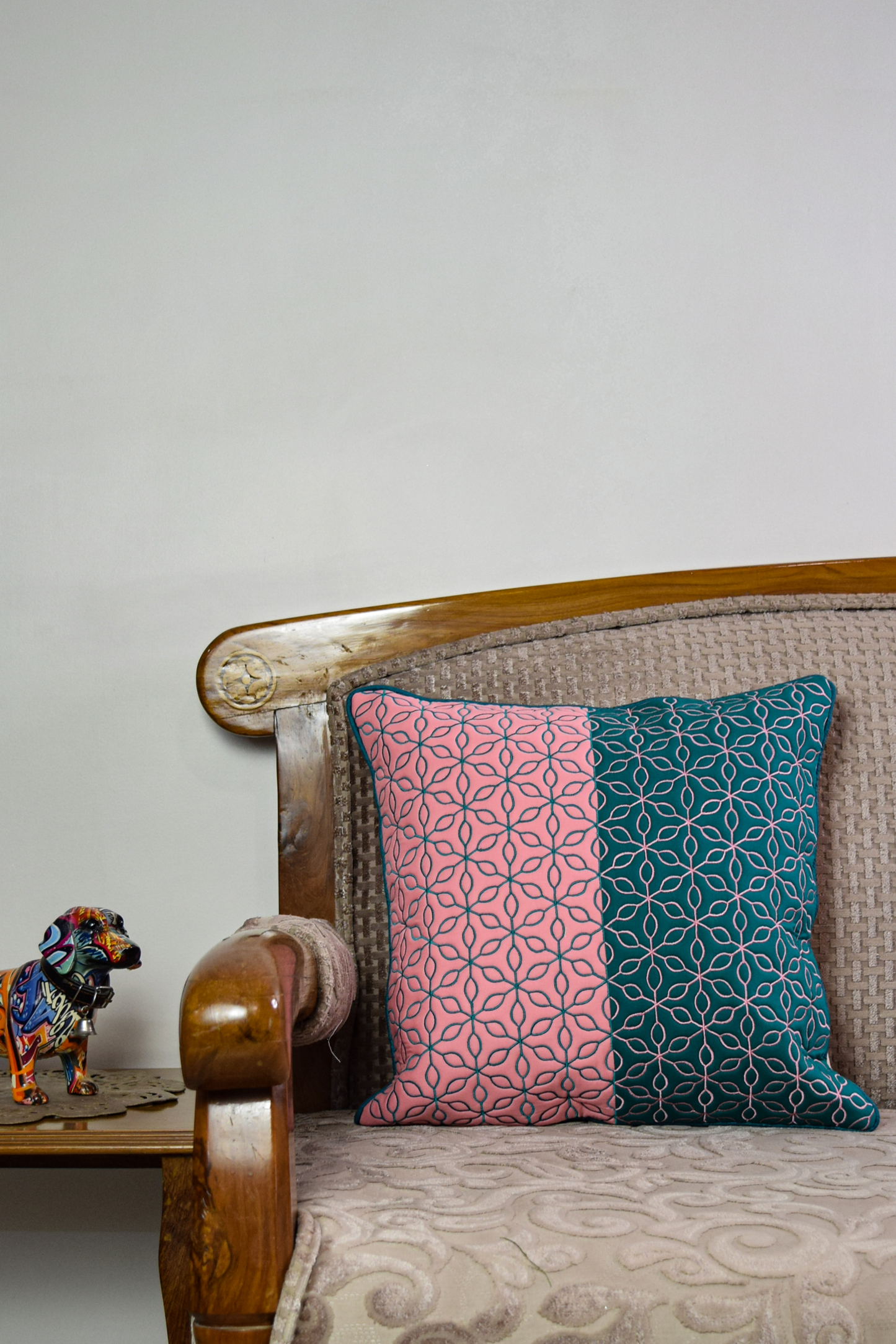 Half & Half - Quilted Cushion Cover
