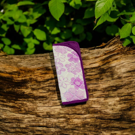 White & Purple Floral Eyewear Case