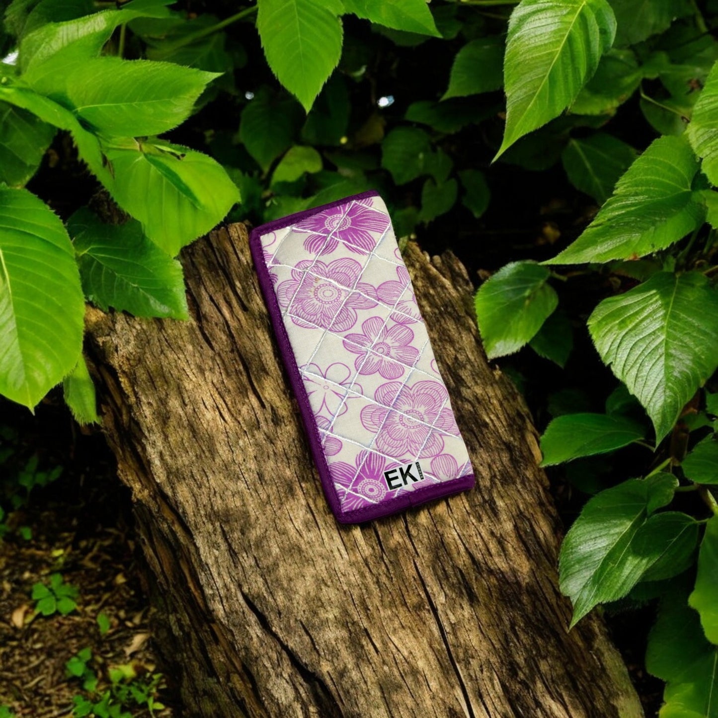 White & Purple Floral Eyewear Case