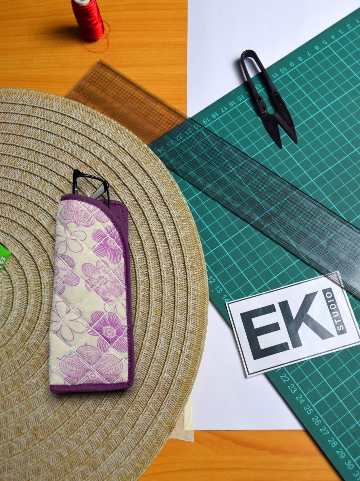 White & Purple Floral Eyewear Case