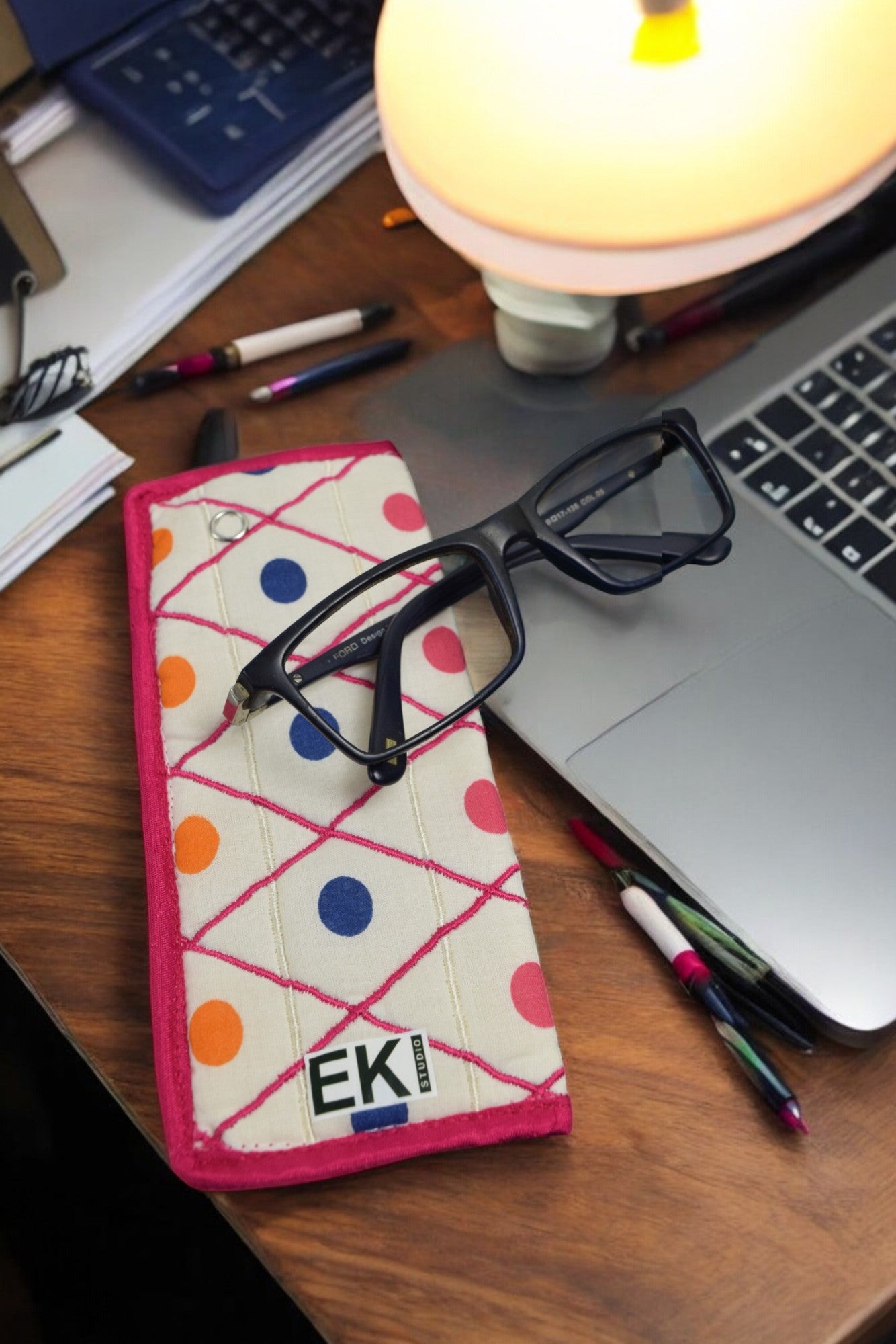 Polka Dot Eyewear Case – Hot Pink